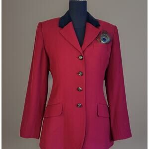 Vintage Red 1990s Charter Club Petites | Power Suit | Office Villain | Secretary